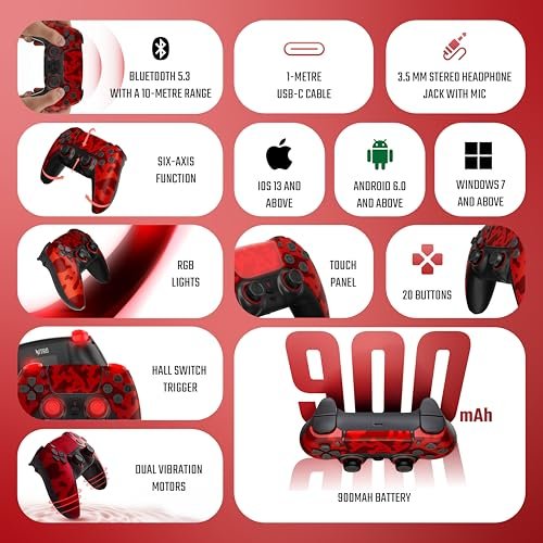 acer Nitro Katana NT-02 Wireless Multi-Platform Game Controller | Bluetooth 5.3 | Touchpad & Built-in Speaker | Dual Vibration | MR/ML Programmable Buttons | Hall Triggers | Switch/PC/Android/iOS/PS4