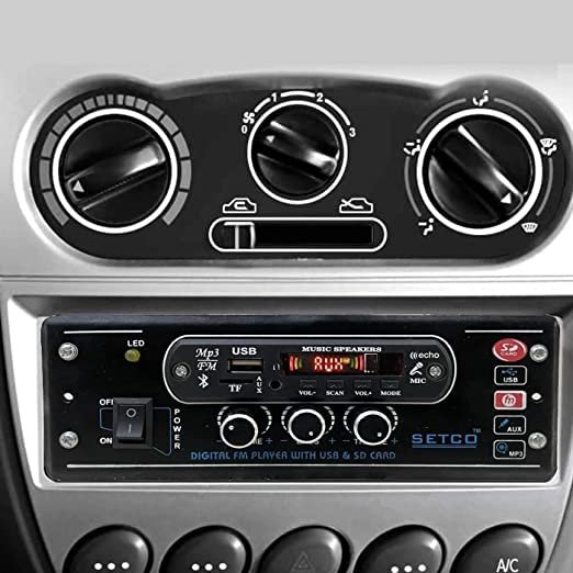 Tech-lobby® TDA 4440 Dual IC Amplifier with USB Charging Socket car Audio with Powerful 1000 watt PMPO Output with USB, Bluetooth, AUX, MMC, Universal Fitting for Any Vehicle.