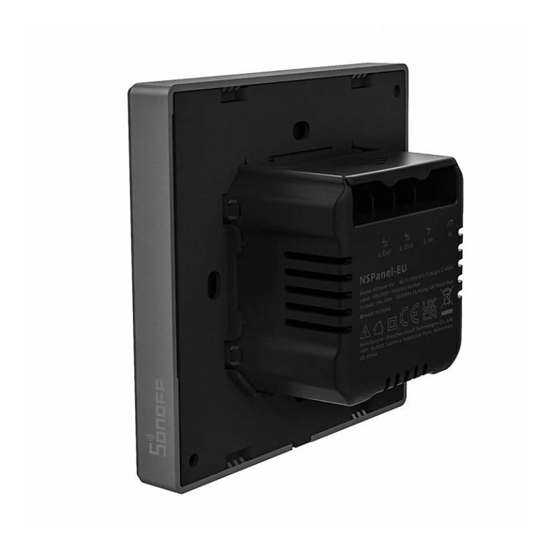 Ledgebit Nspanel EU Smart Scene 2 WayWall Switch Intelligent Color LCD Touch Smart, 230 Volts, Black