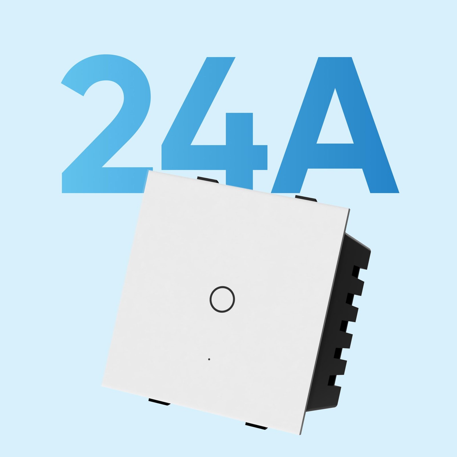 AZIOT SMART MODULAR 1 GANG PREMIUM TOUCH SWITCH - GLASS (Not Acrylic) - (24 amp Switch): Elevate Your Home with Effortless Control (Fits in Anchor Roma Classic and similar plates)