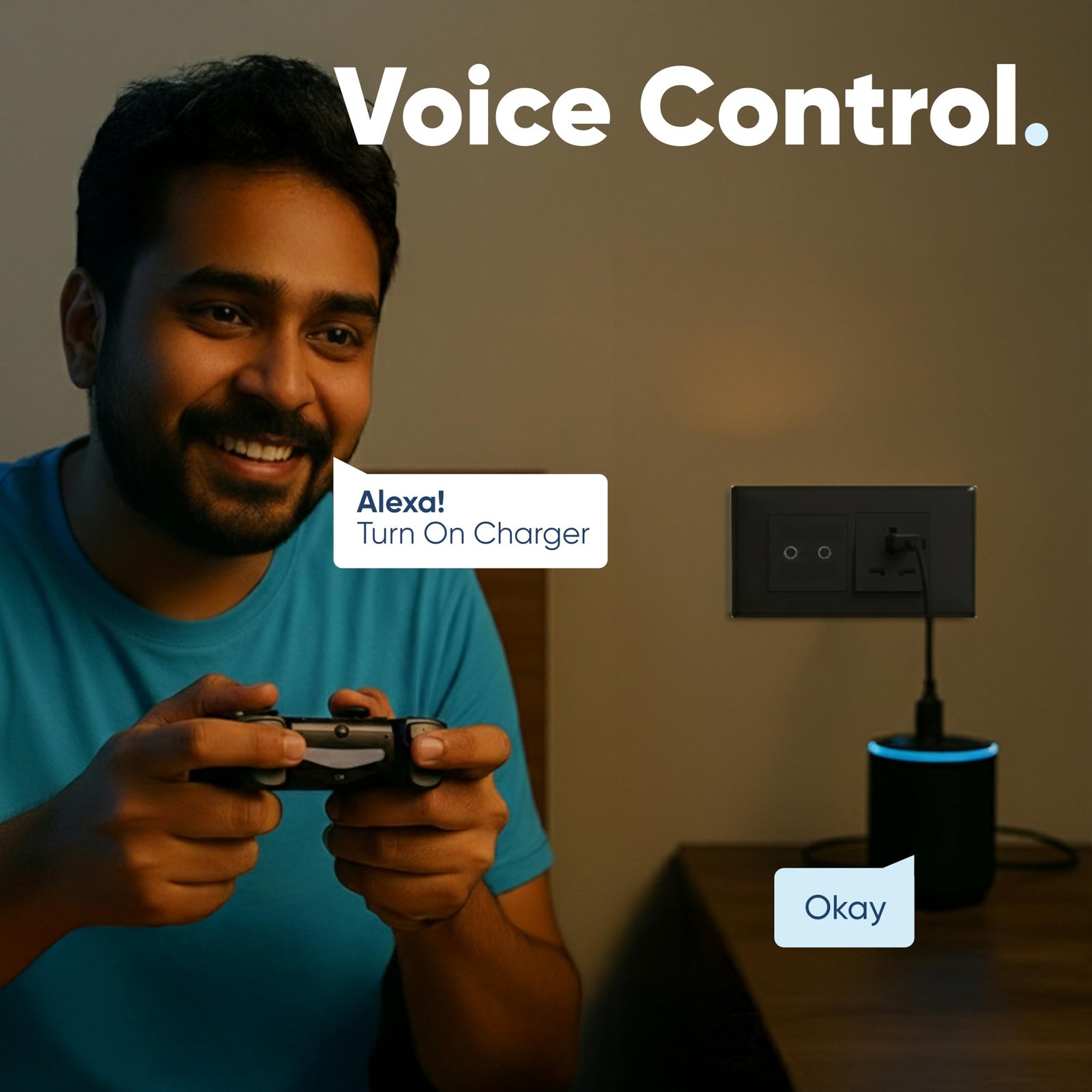 AZIOT SMART MODULAR 2 GANG PREMIUM TOUCH SWITCH (16amp Each) - GLASS (Not Acrylic): Elevate Your Home with Effortless Control (Fits in Anchor Roma Classic and similar plates)