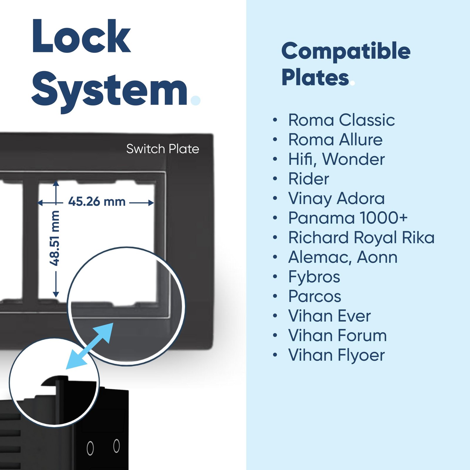 AZIOT SMART MODULAR 2 GANG PREMIUM TOUCH SWITCH (16amp Each) - GLASS (Not Acrylic): Elevate Your Home with Effortless Control (Fits in Anchor Roma Classic and similar plates)
